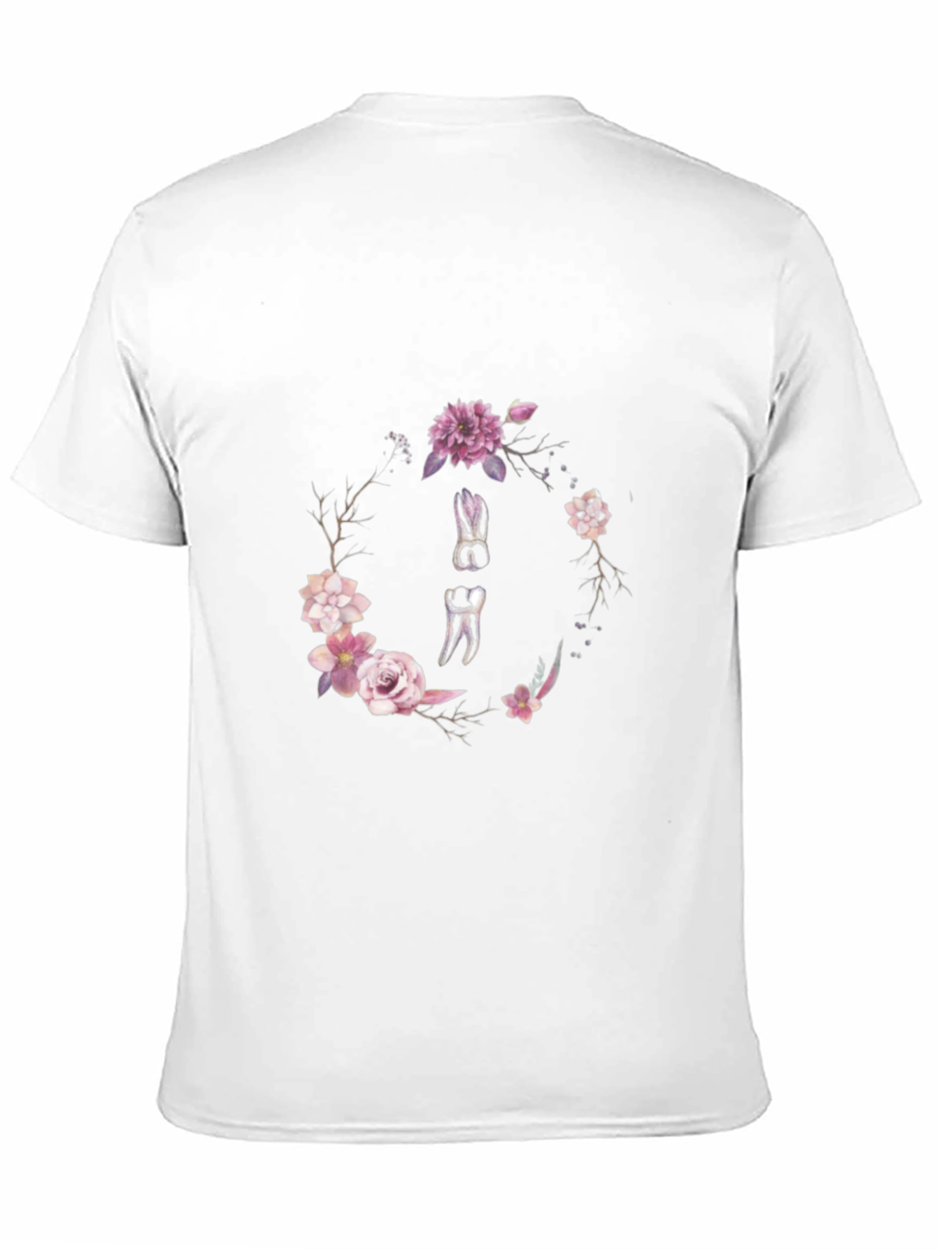 Floral Dental Wreath T-Shirt - Black Cotton Tee