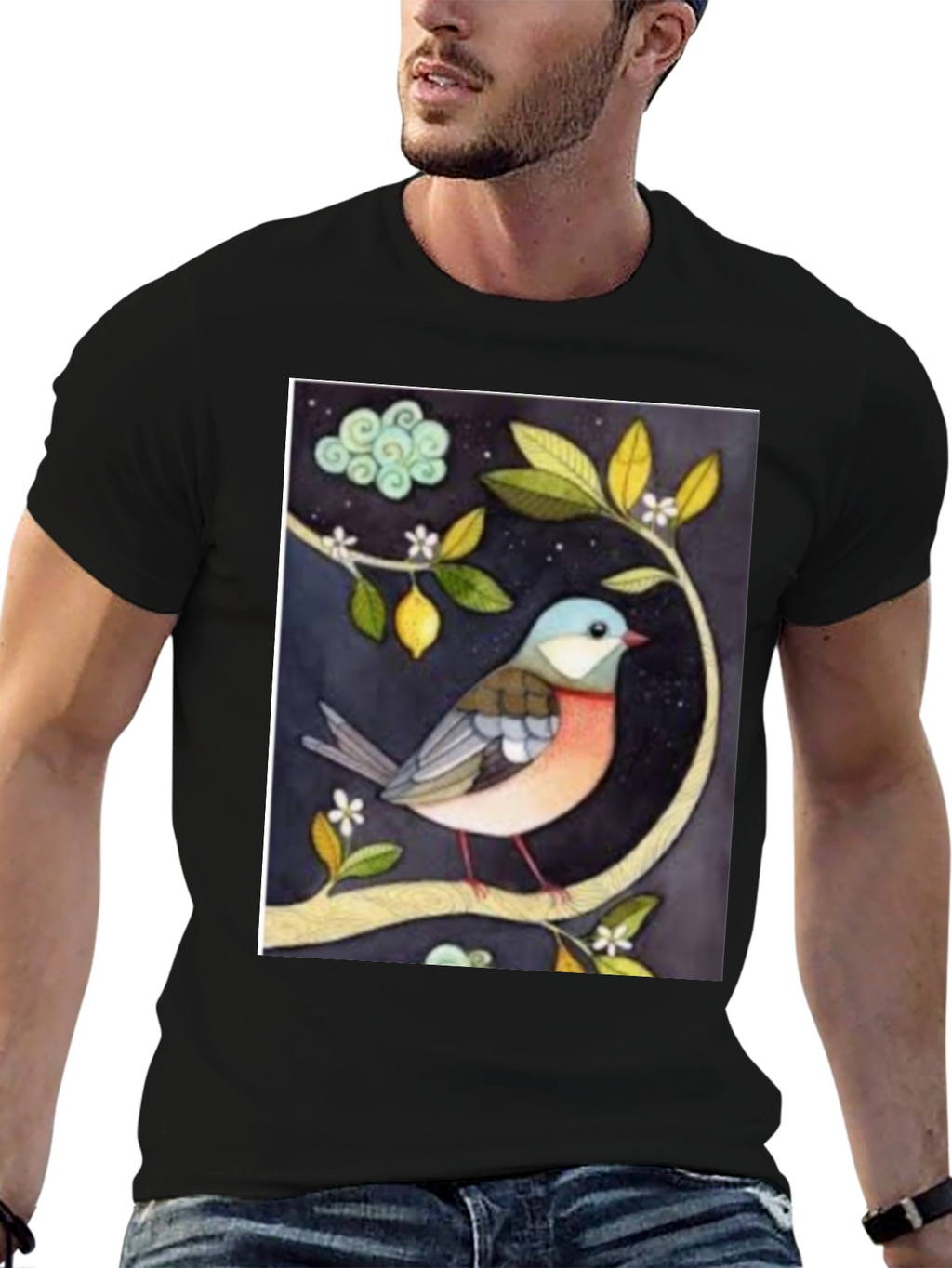 Bird on Branch Graphic T-Shirt