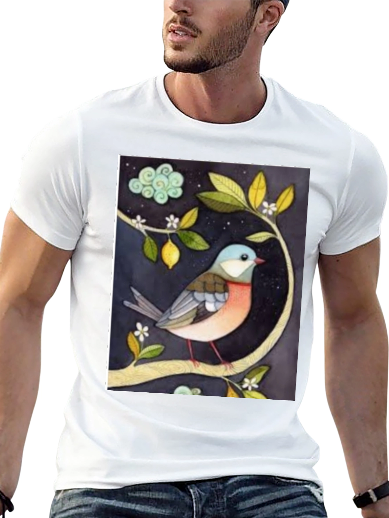 Bird on Branch Graphic T-Shirt