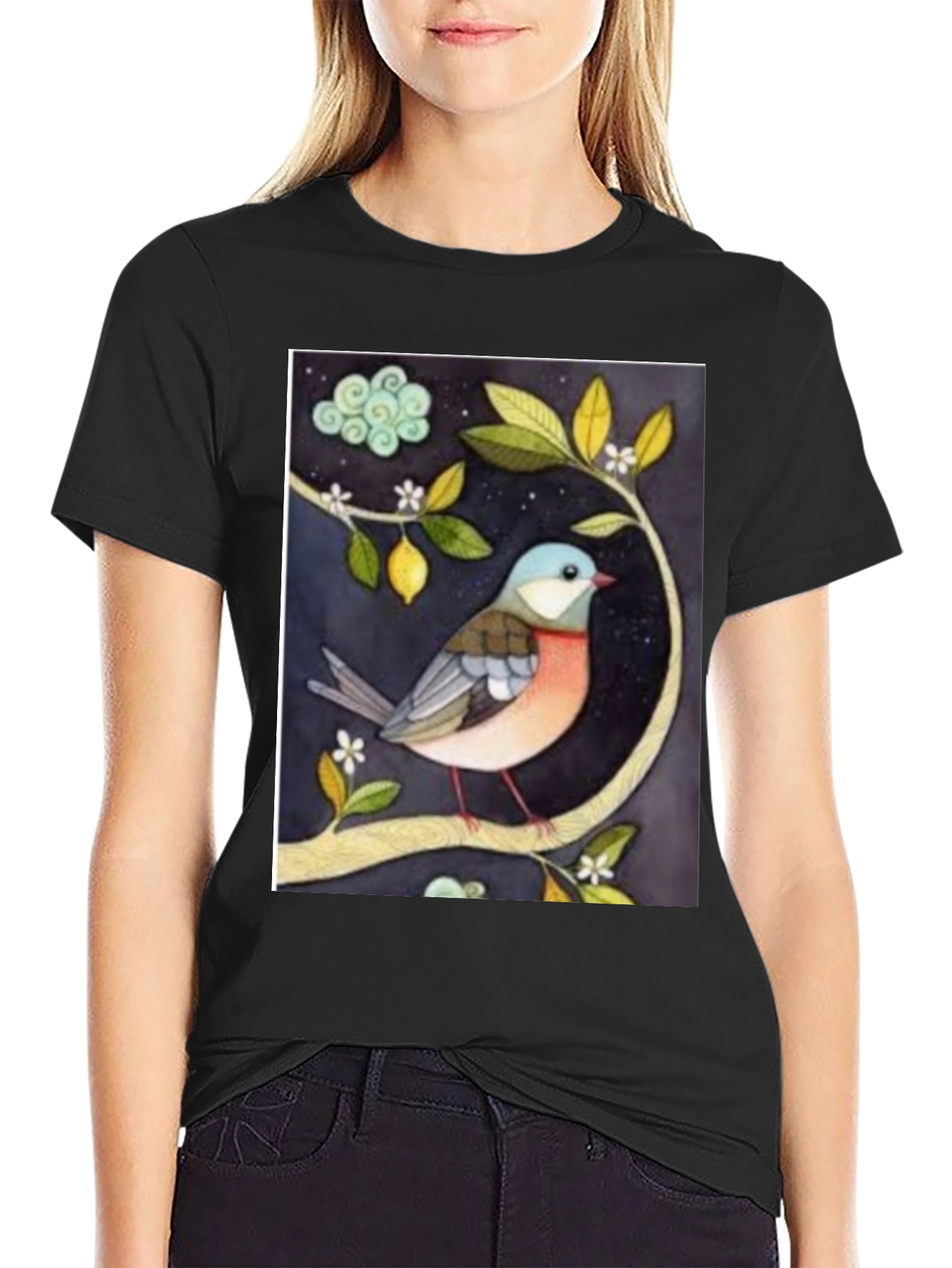 Bird on Branch Graphic T-Shirt