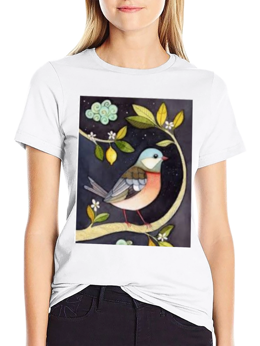 Bird on Branch Graphic T-Shirt