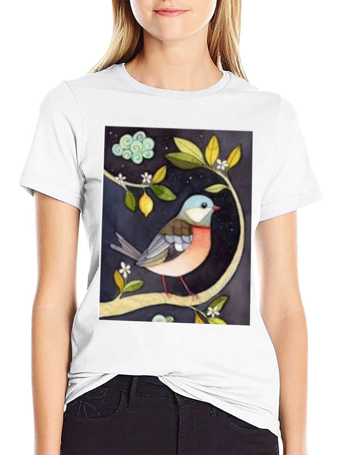 Bird on Branch Graphic T-Shirt