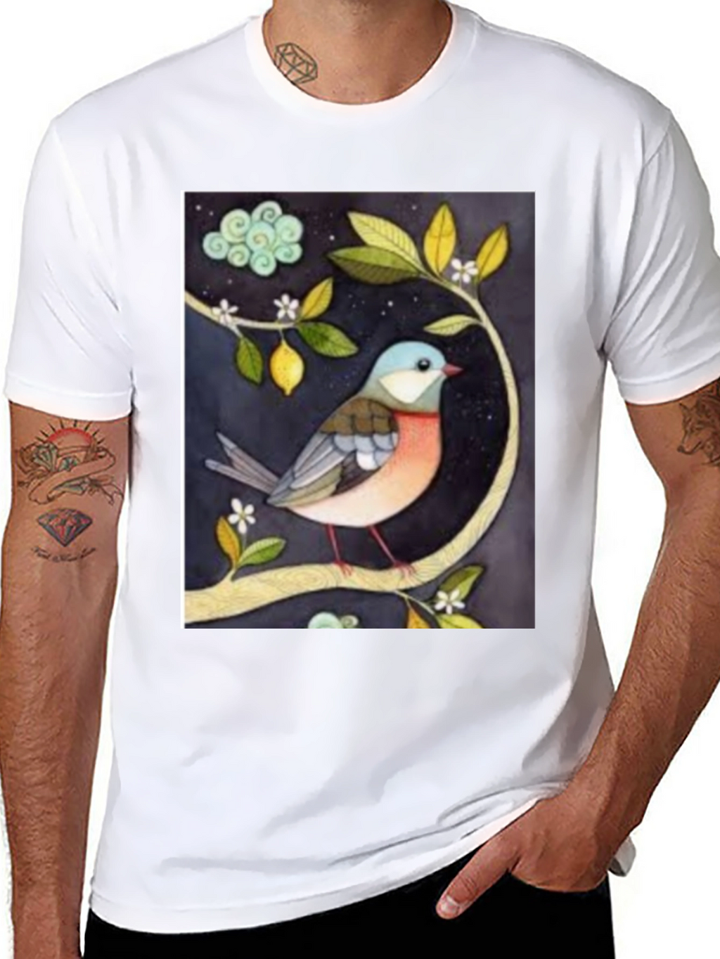 Bird on Branch Graphic T-Shirt