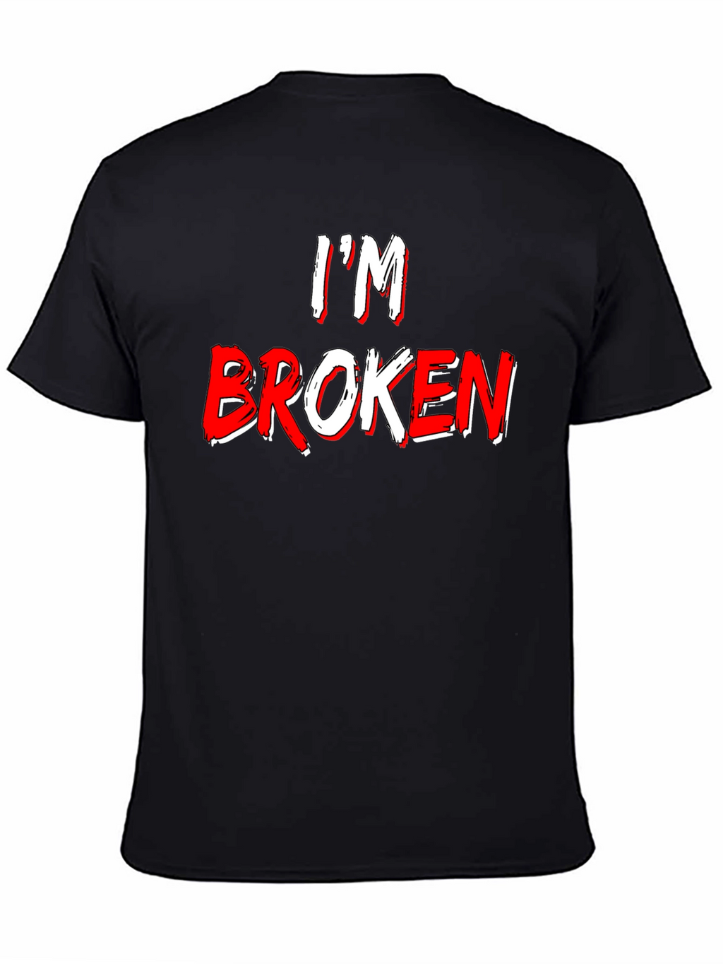 Im Broken Graphic Tee - Black Crew Neck T-Shirt