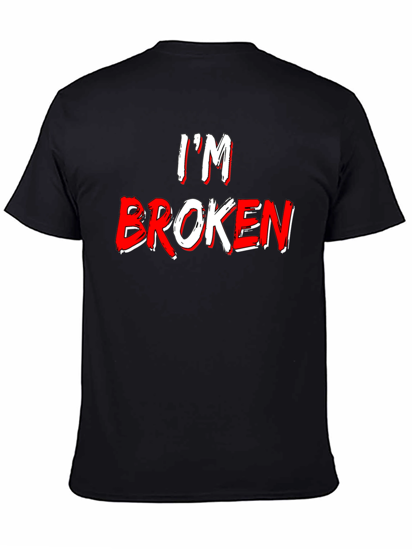 Im Broken Graphic Tee - Black Crew Neck T-Shirt