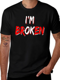 Im Broken Graphic Tee - Black Crew Neck T-Shirt