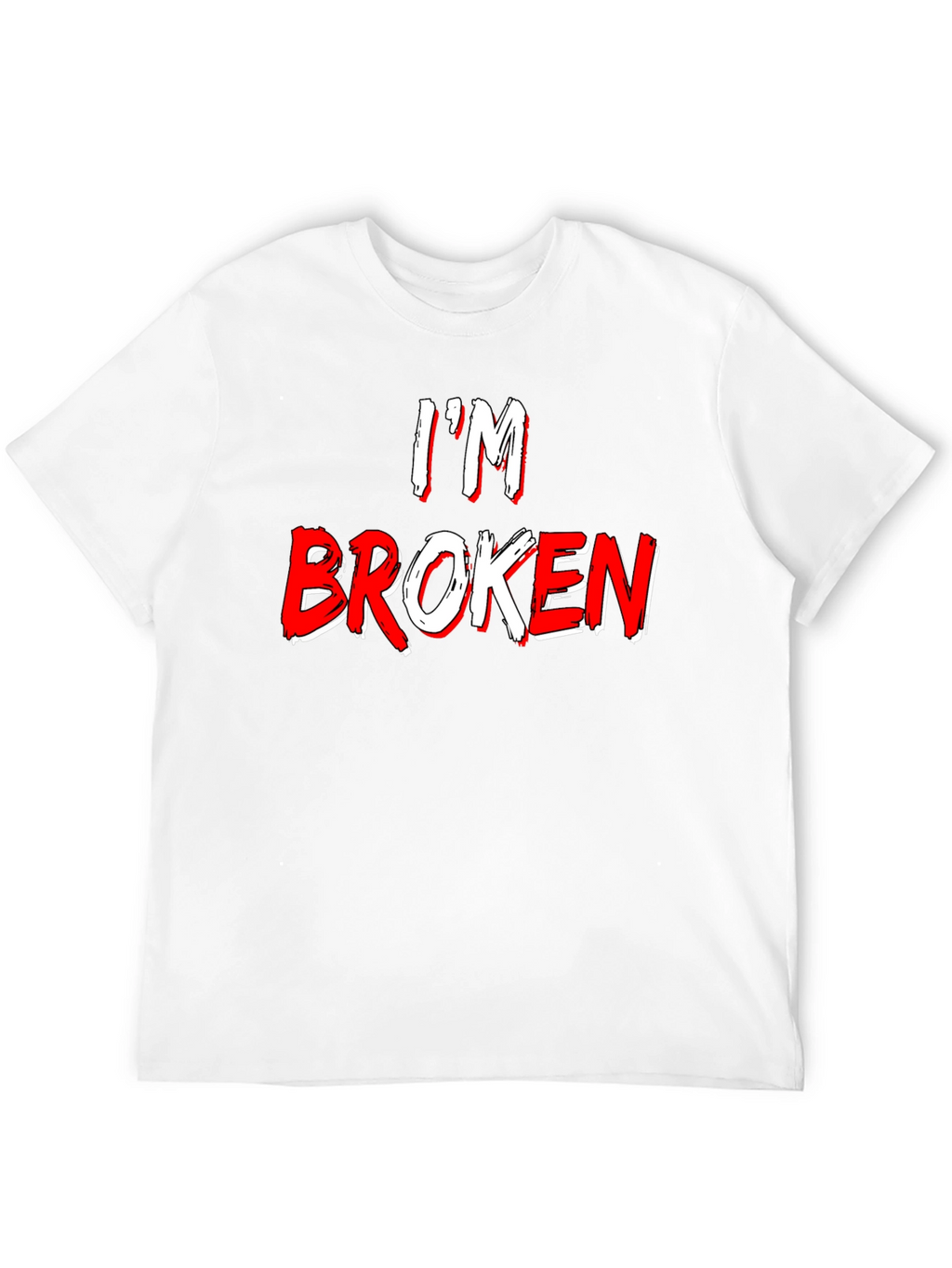 Im Broken Graphic Tee - Black Crew Neck T-Shirt