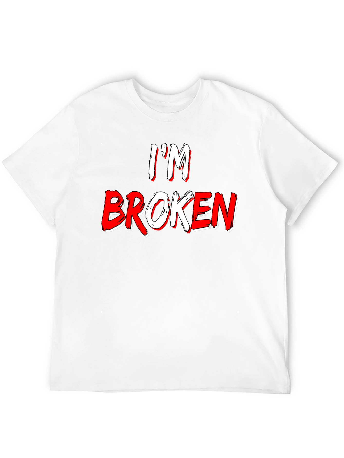 Im Broken Graphic Tee - Black Crew Neck T-Shirt