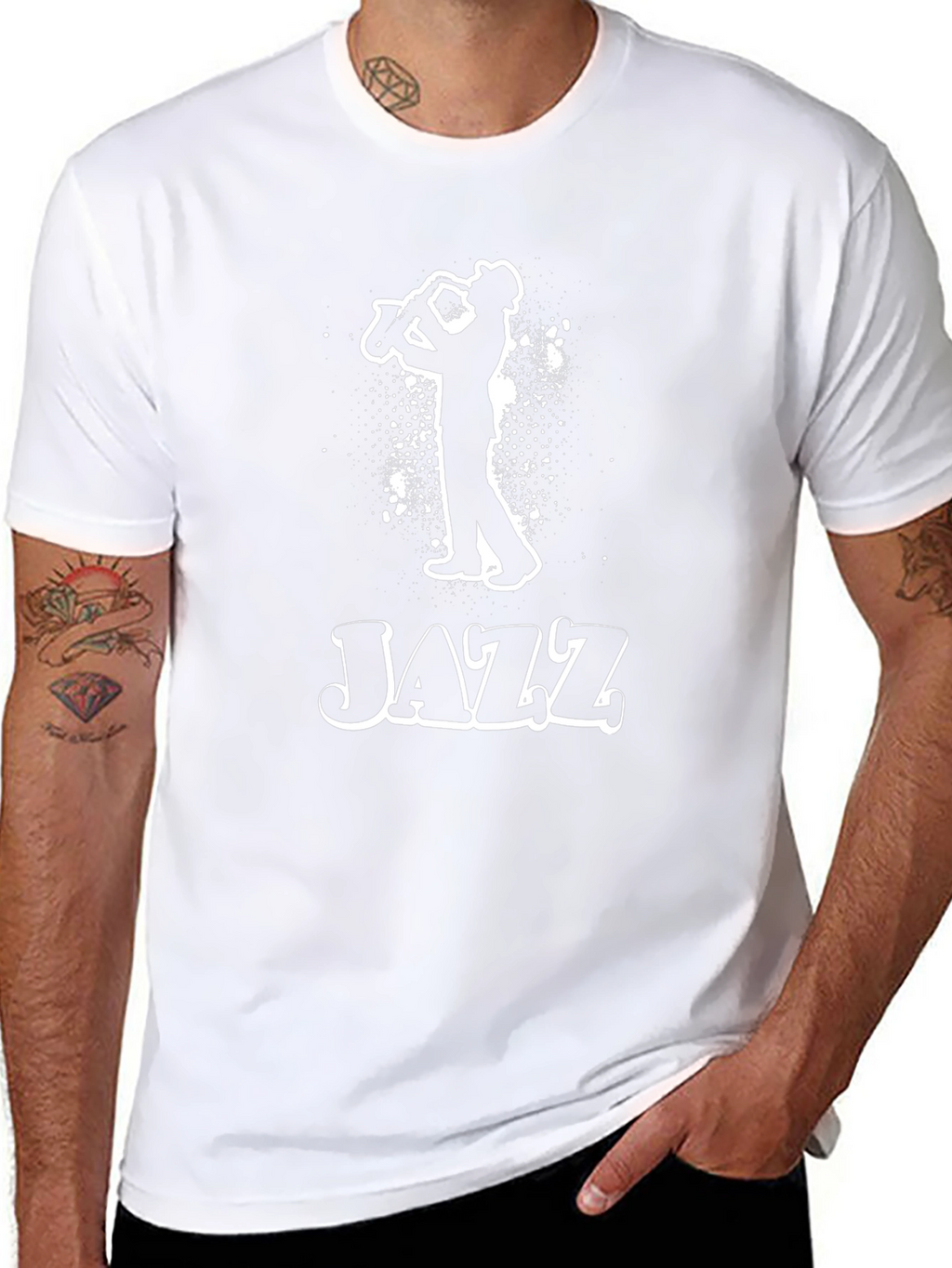 Jazz Saxophone Graphic Print T-Shirt