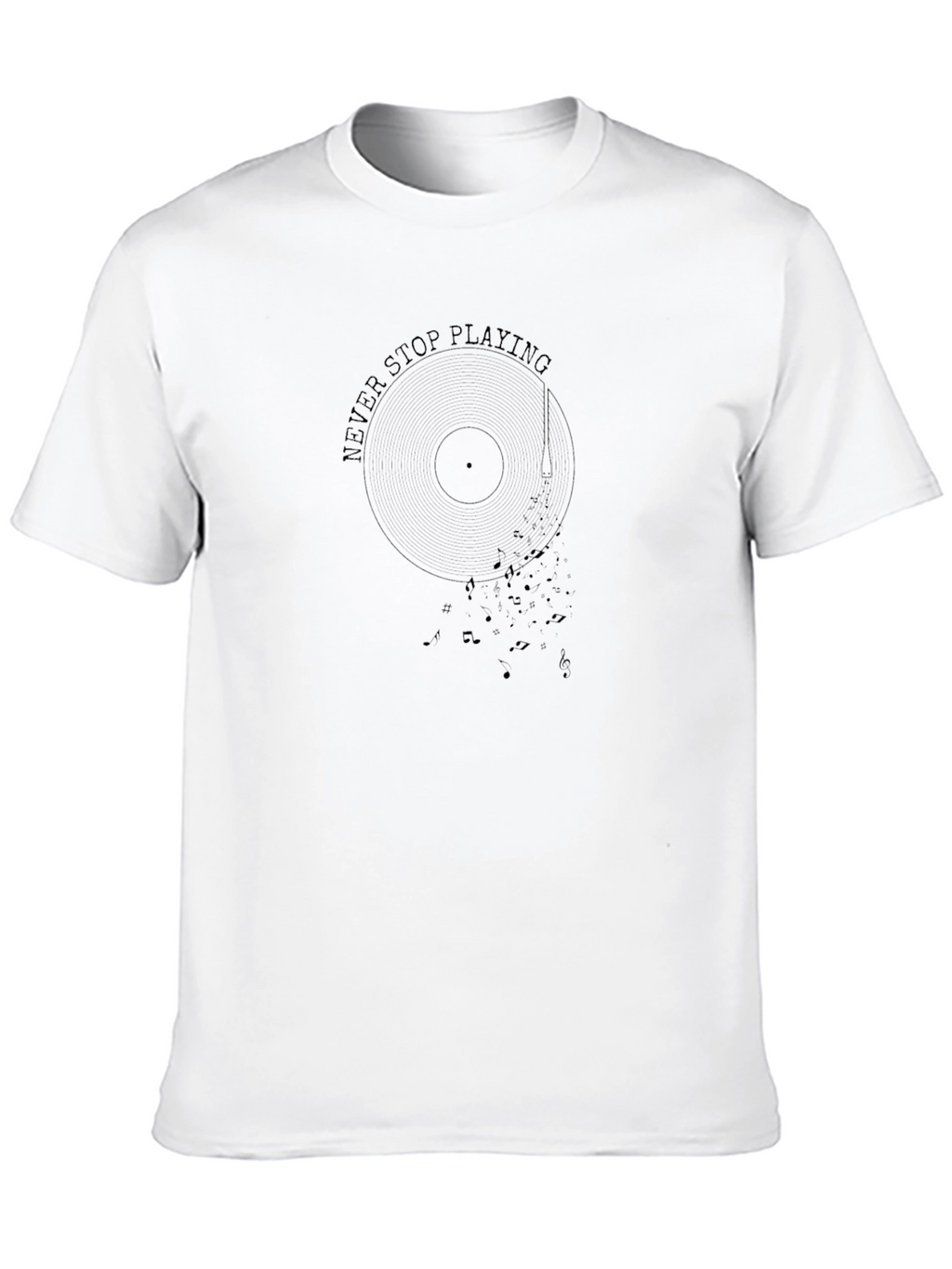 Never Stop Playing Graphic Tee - Black