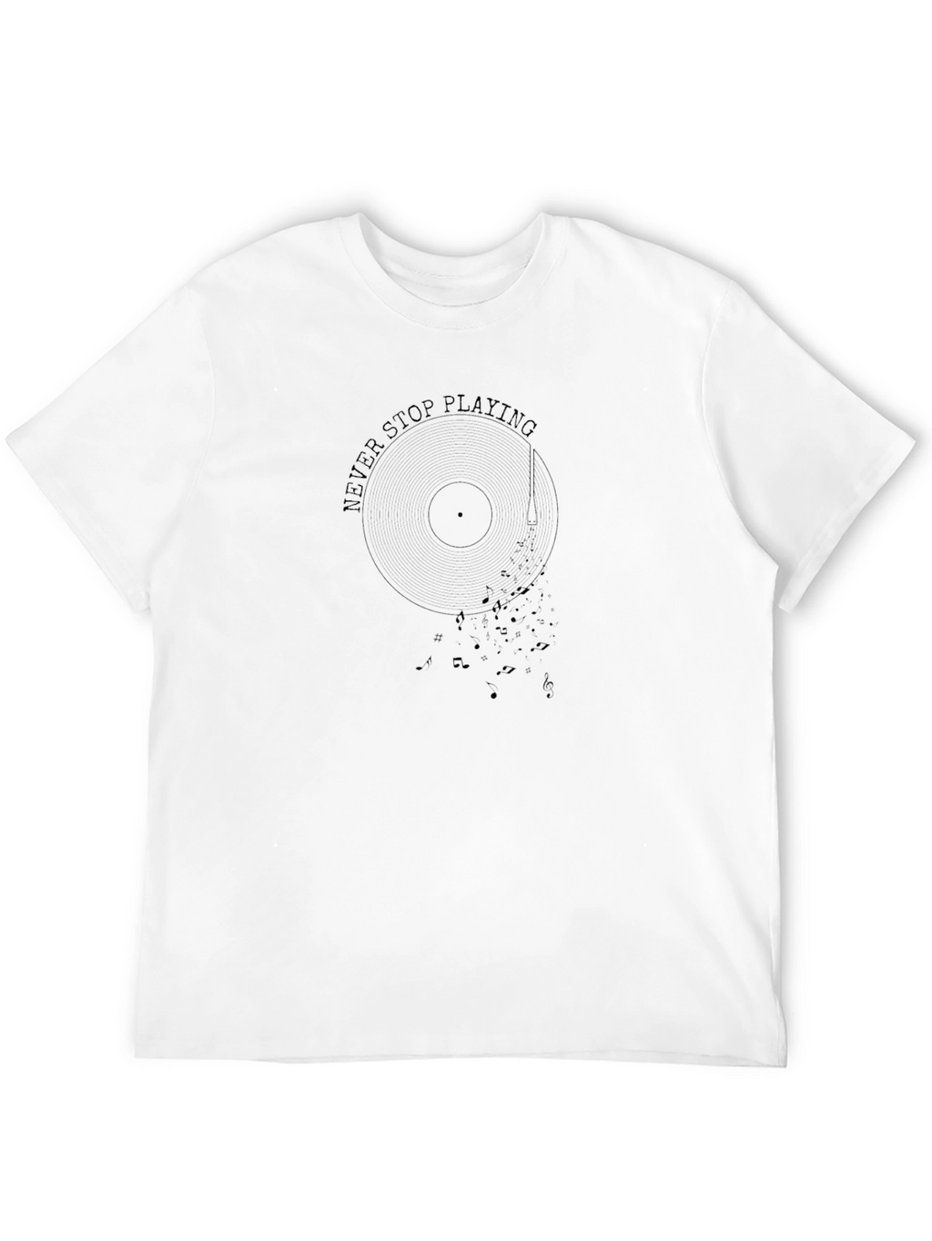 Never Stop Playing Graphic Tee - Black