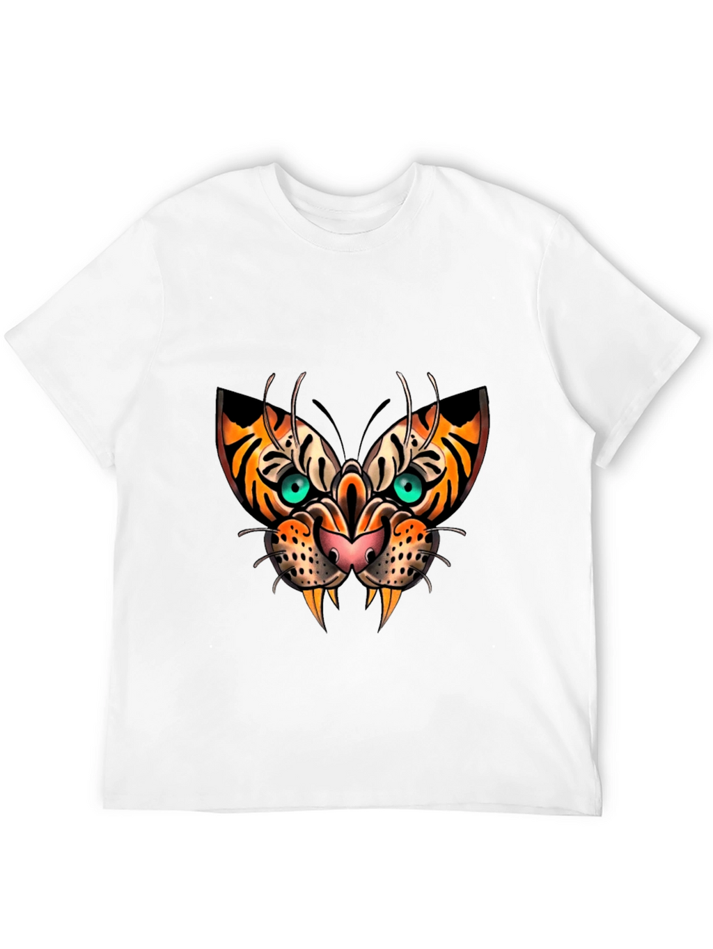 Tiger Face Graphic Print Black T-Shirt