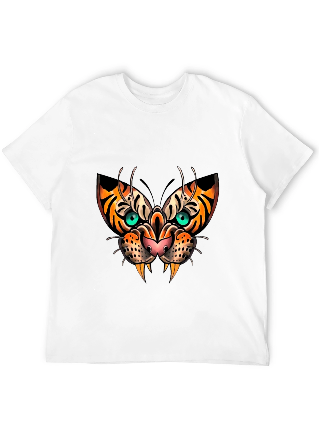 Tiger Face Graphic Print Black T-Shirt