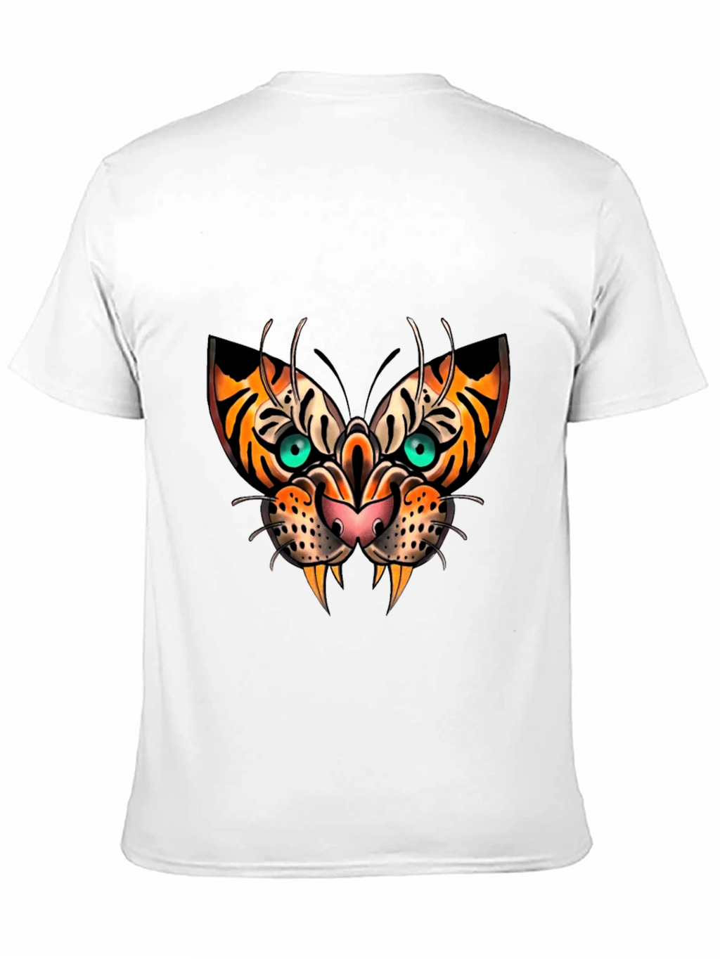 Tiger Face Graphic Print Black T-Shirt