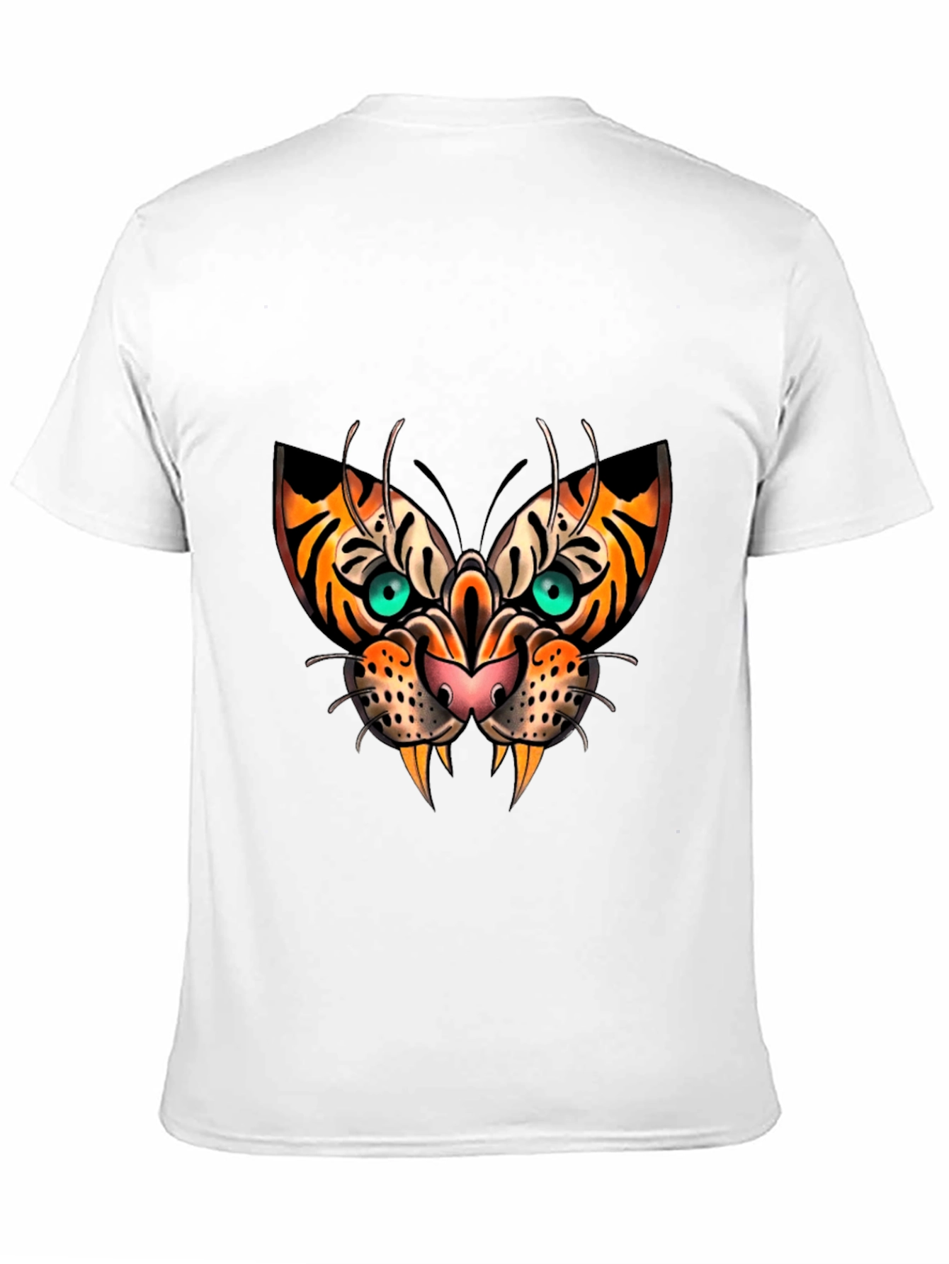 Tiger Face Graphic Print Black T-Shirt