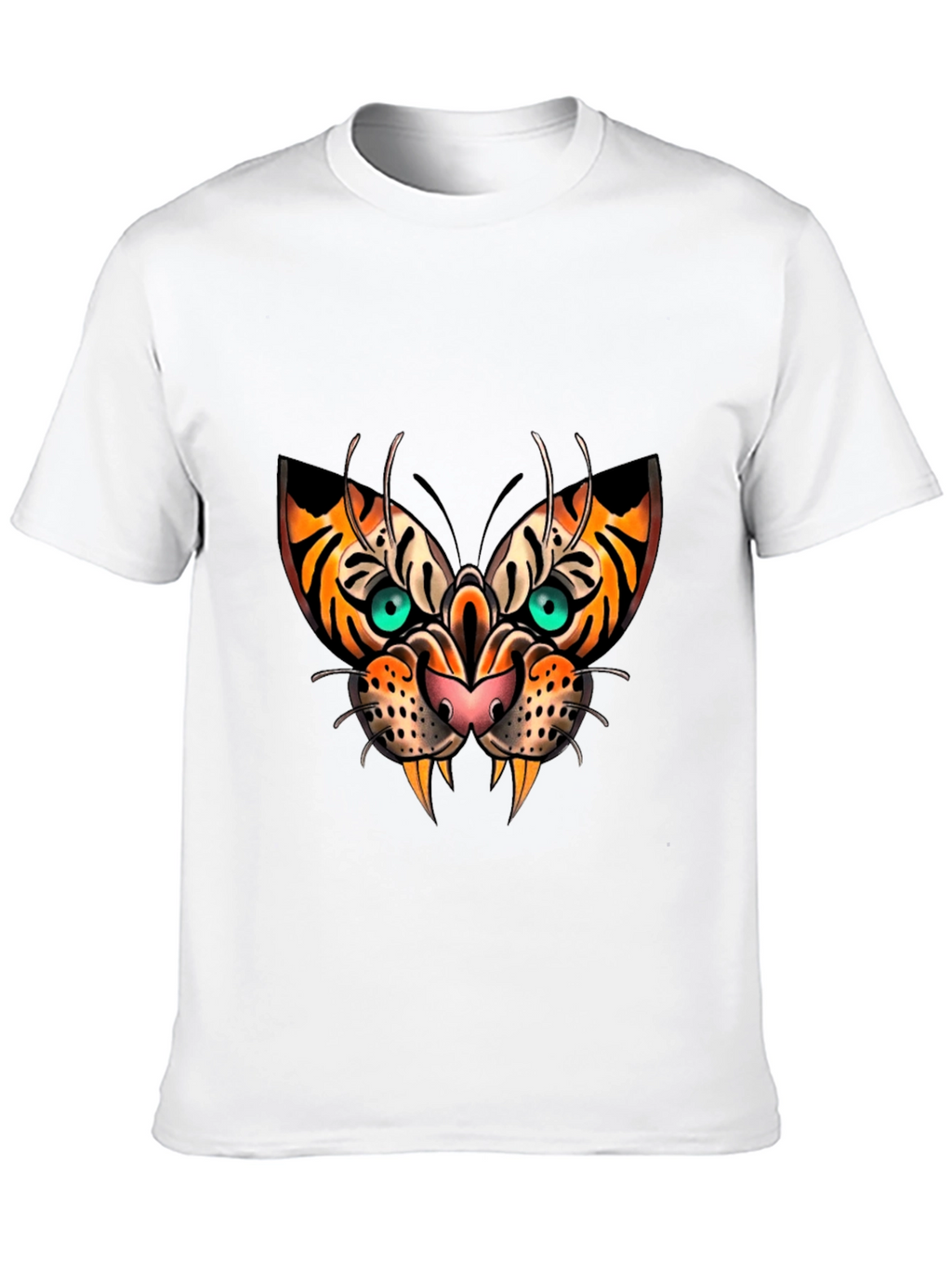 Tiger Face Graphic Print Black T-Shirt