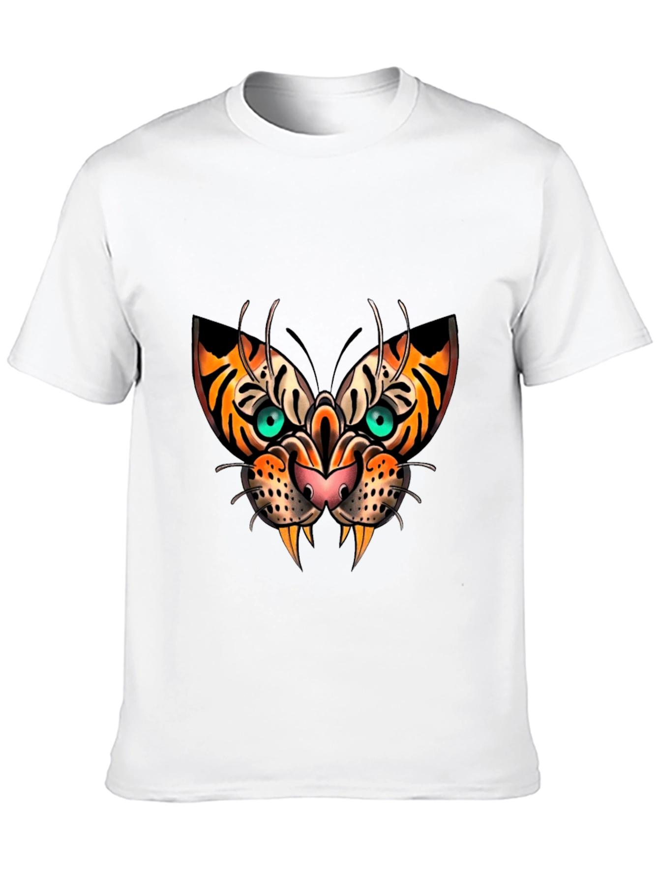 Tiger Face Graphic Print Black T-Shirt
