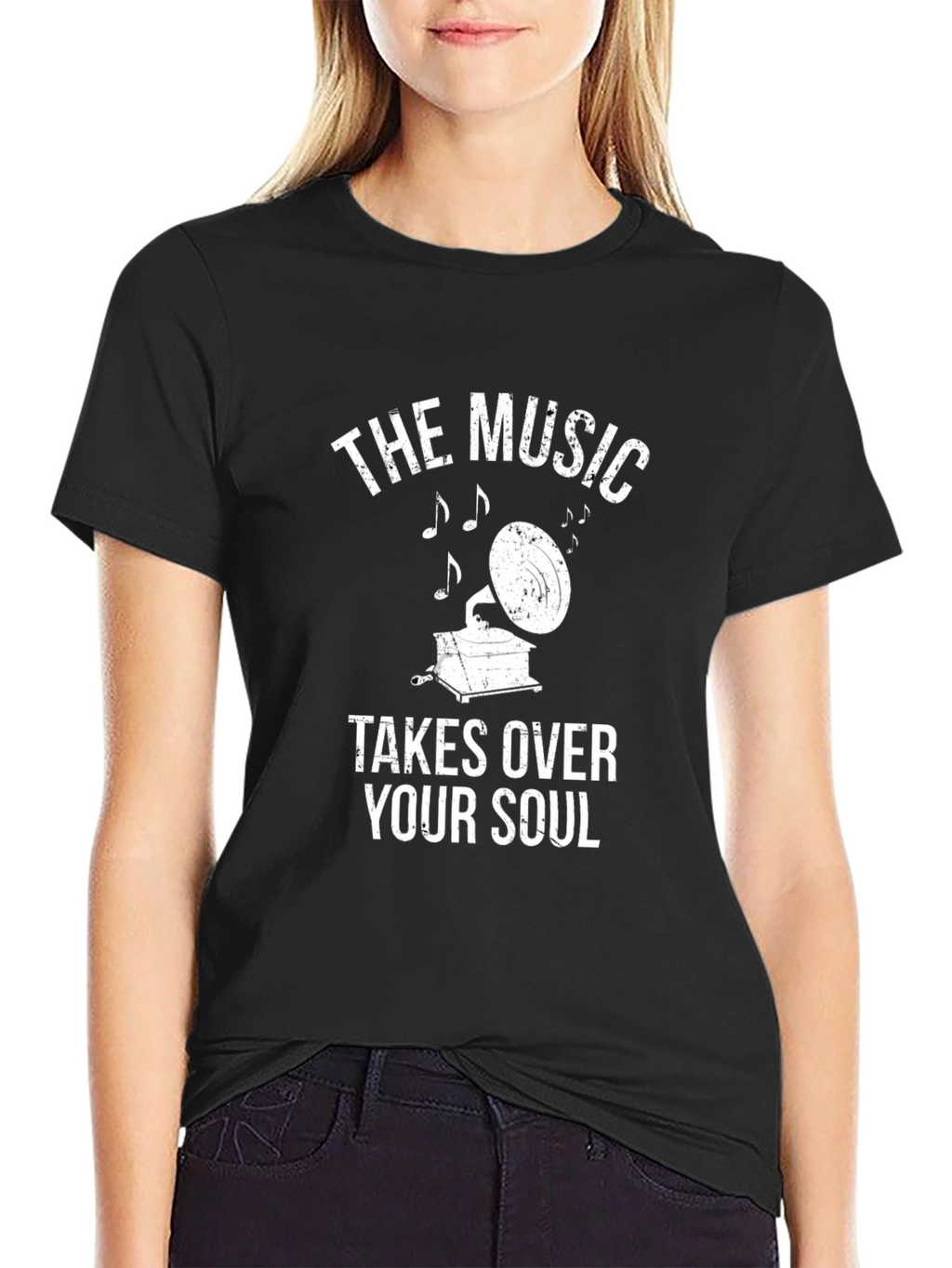 The Music Takes Over Your Soul Black Tee