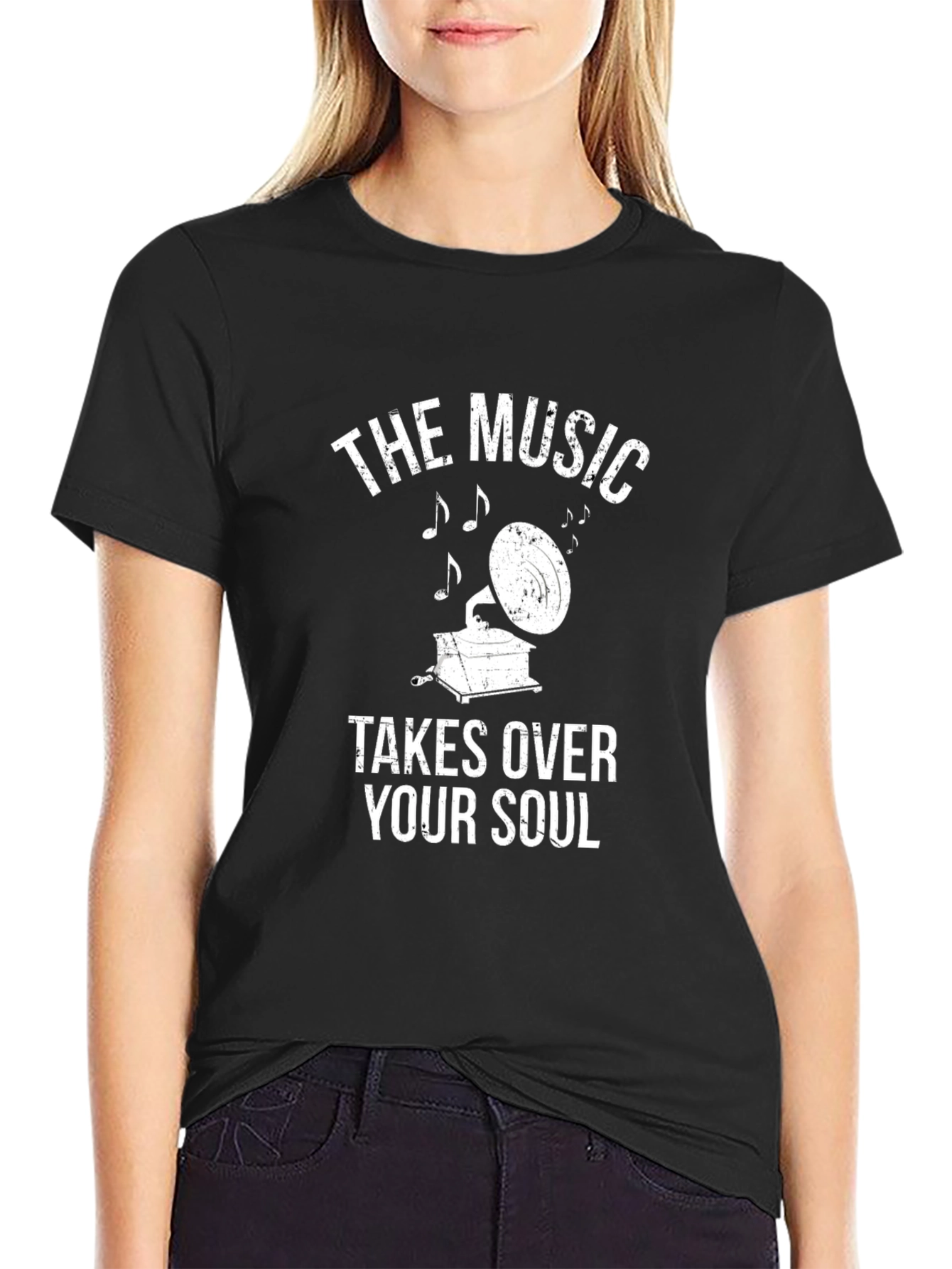 The Music Takes Over Your Soul Black Tee