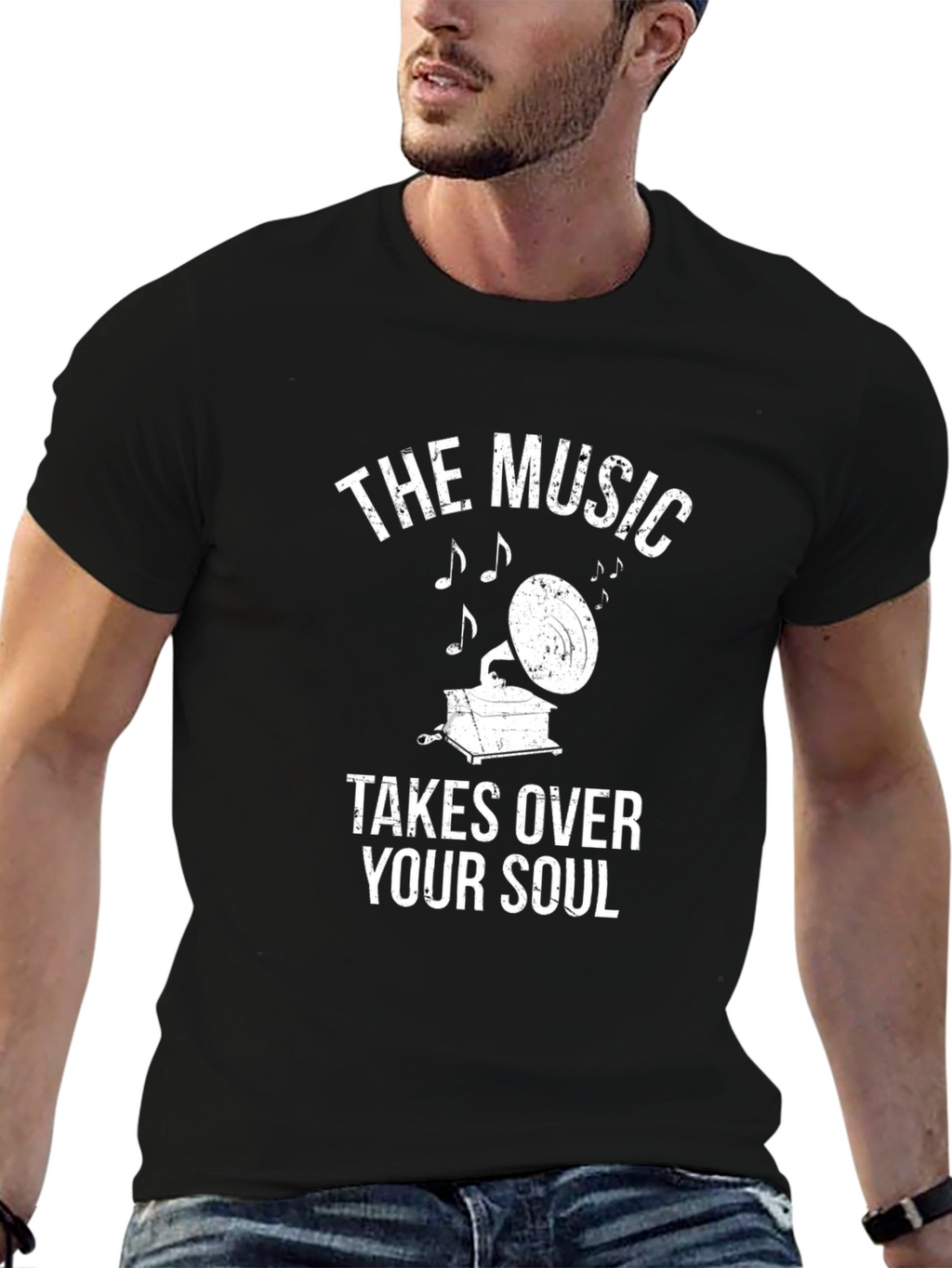 The Music Takes Over Your Soul Black Tee