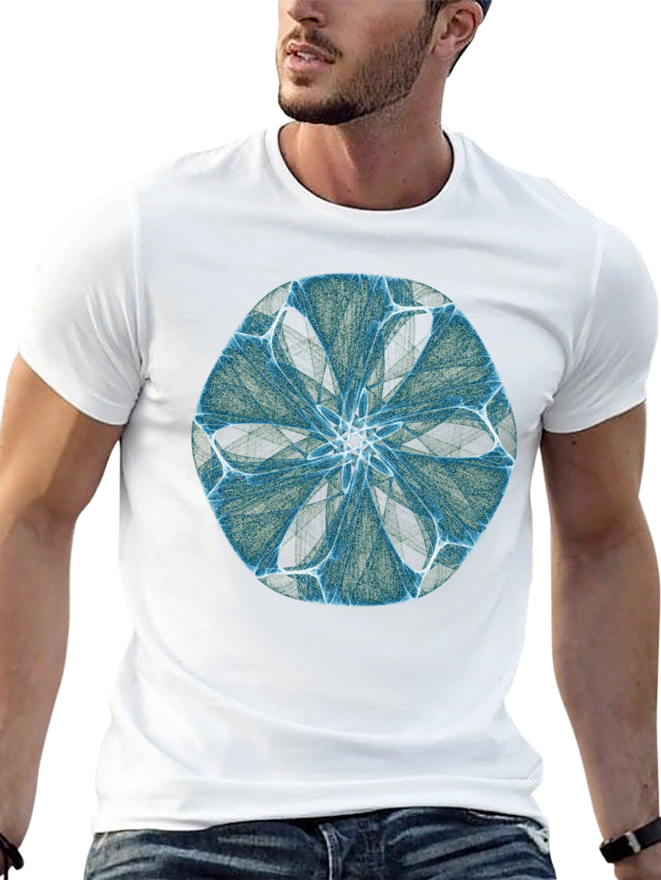 Geometric Graphic Black Tee