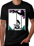 Woman Reading on a Swing Graphic Tee