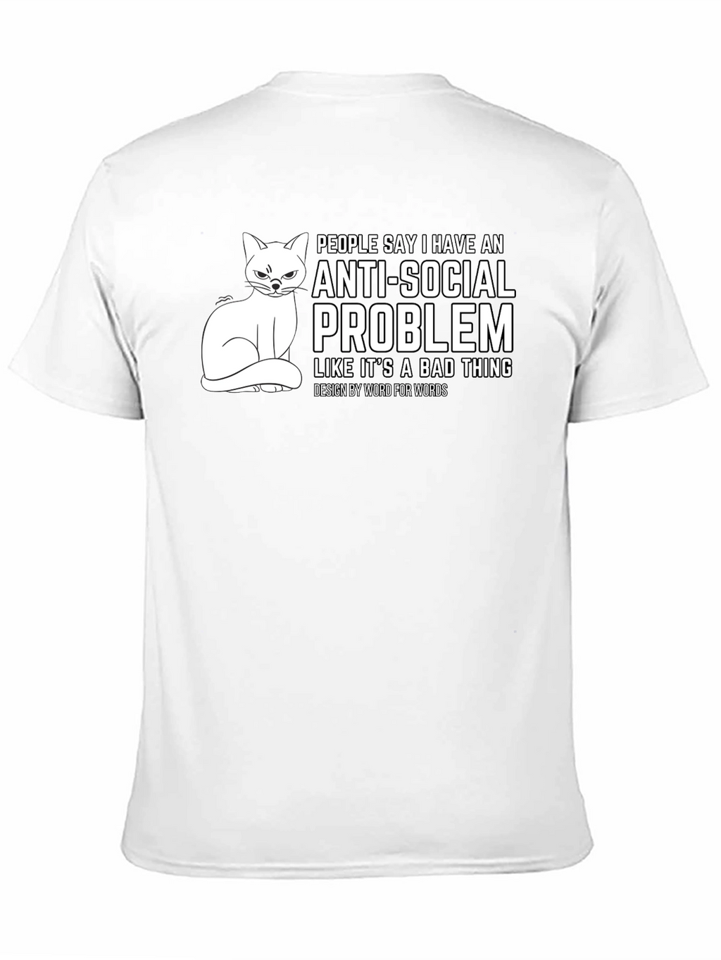 Anti-Social Problem Cat Graphic T-Shirt