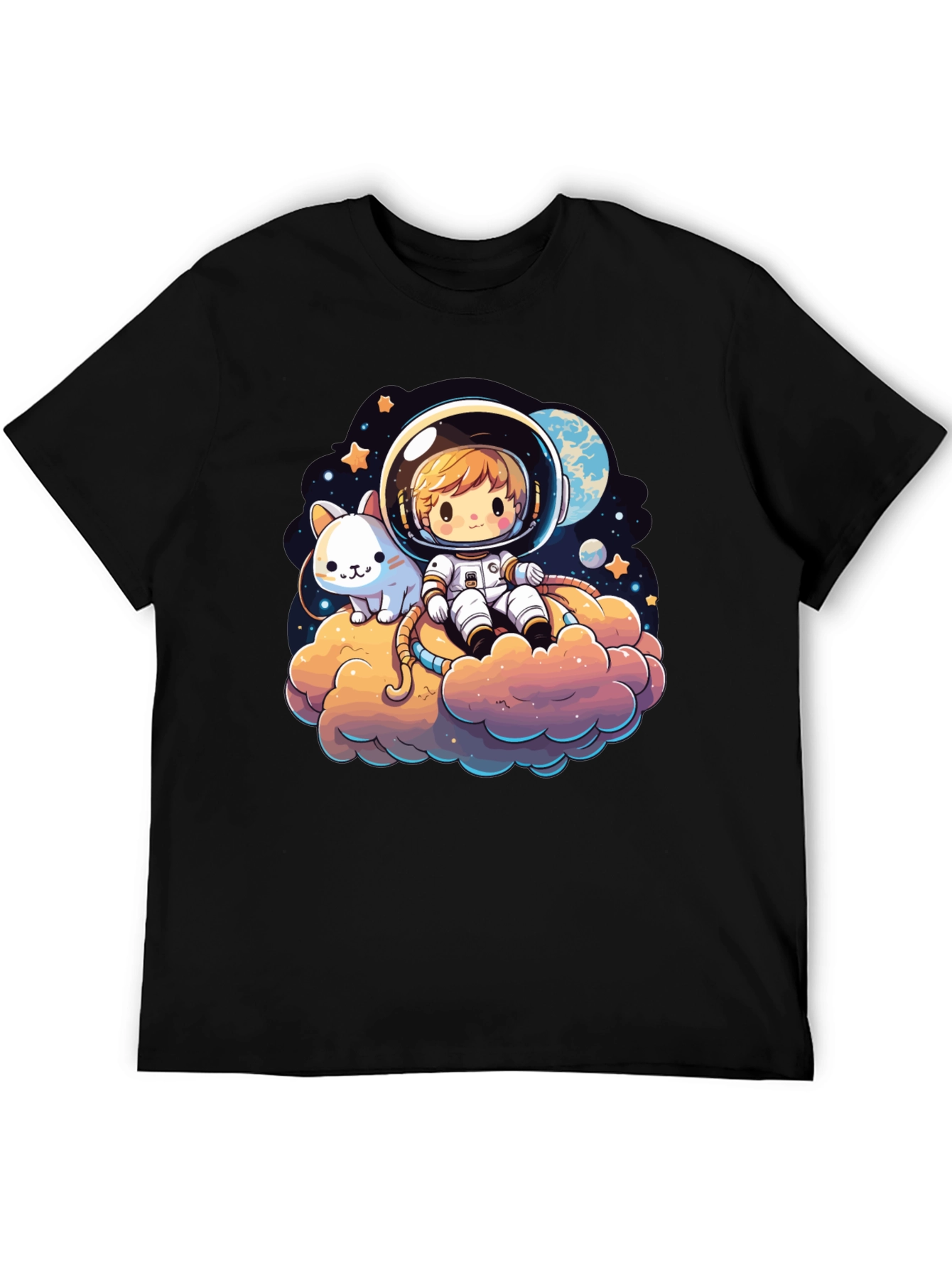 Cute Astro Cat Graphic Tee