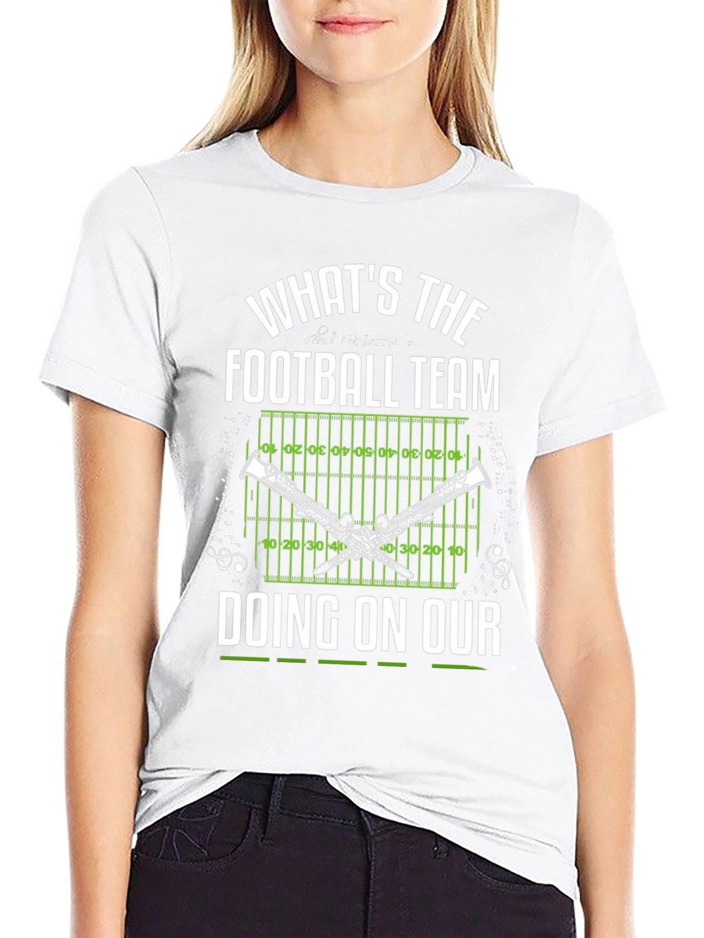 Funny Band T-Shirt: Football Team Clarinet Player