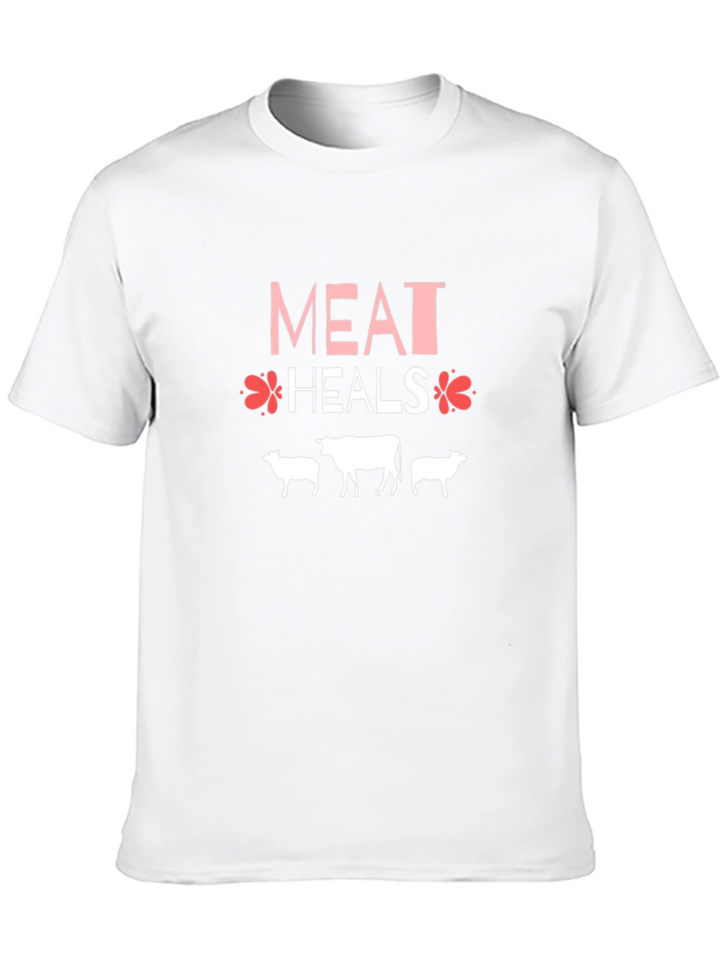 Meat Heals T-Shirt Black Cotton Blend Casual
