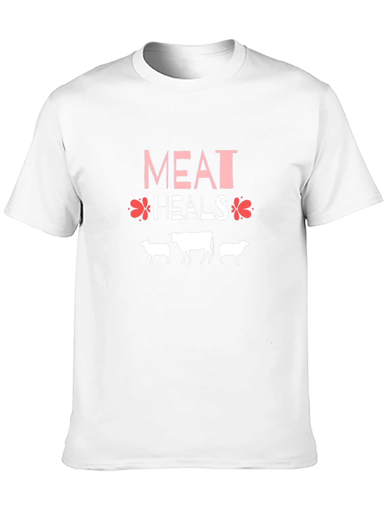 Meat Heals T-Shirt Black Cotton Blend Casual