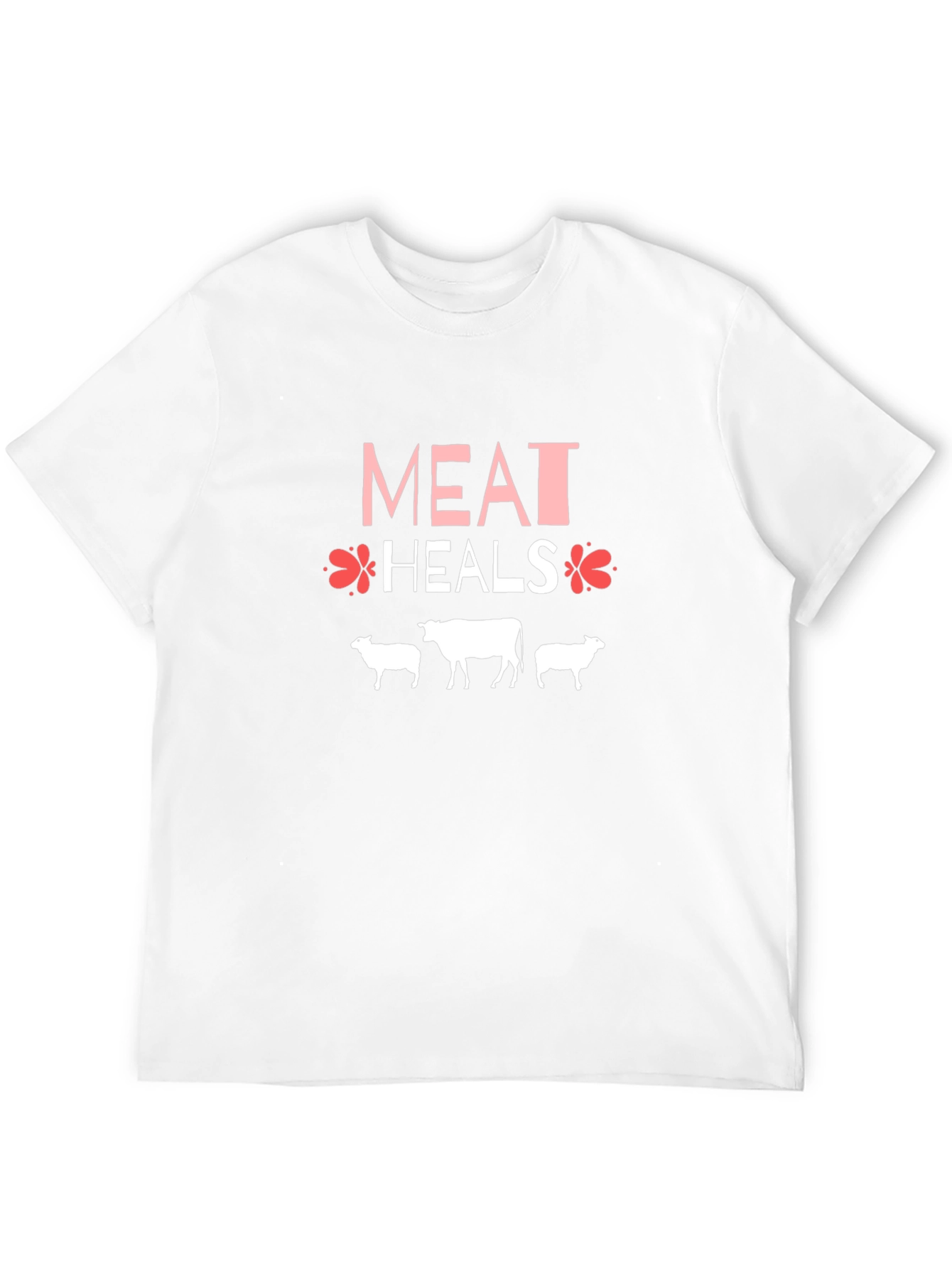 Meat Heals T-Shirt Black Cotton Blend Casual