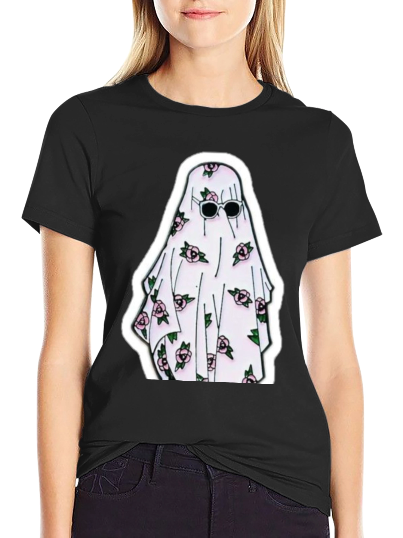 Ghost with Roses Graphic Tee