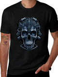 Cyberpunk Skull Graphic Tee - Edgy Streetwear