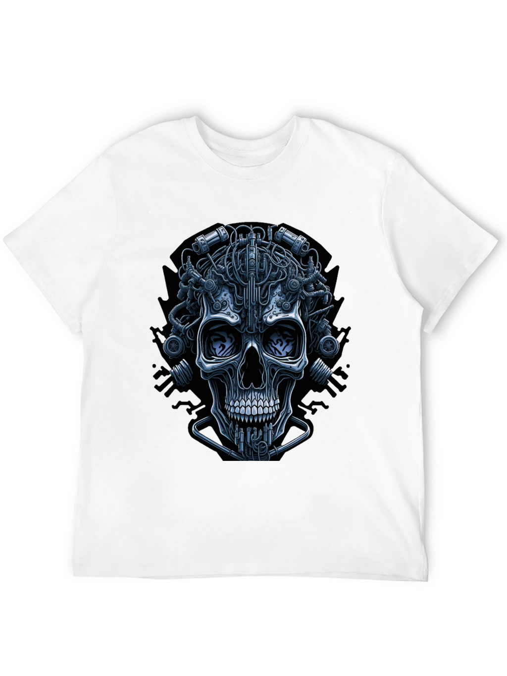 Cyberpunk Skull Graphic Tee - Edgy Streetwear