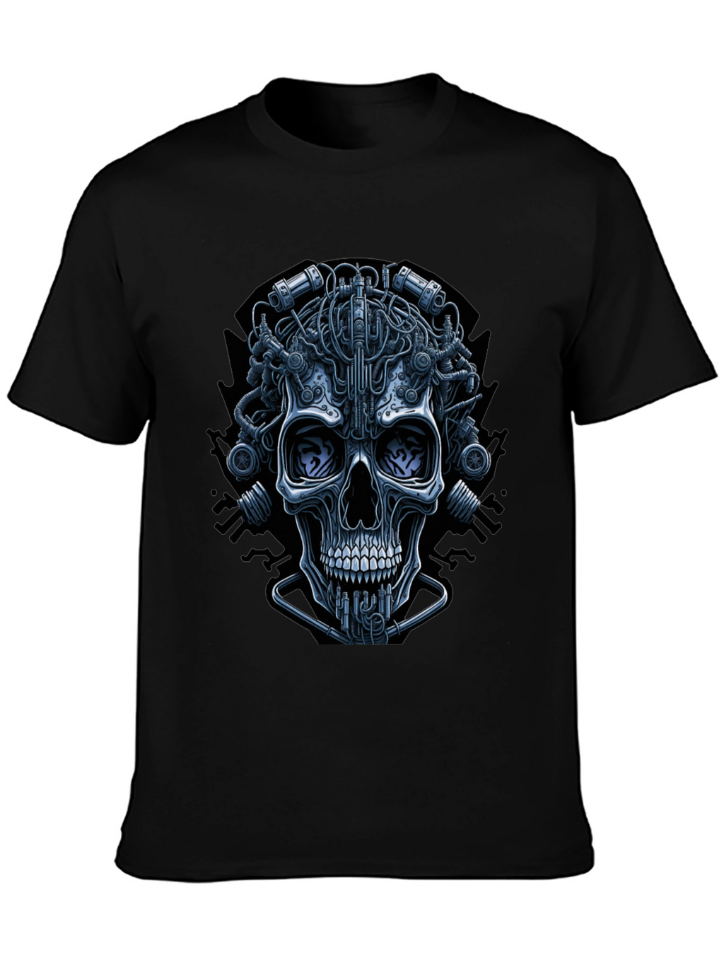 Cyberpunk Skull Graphic Tee - Edgy Streetwear