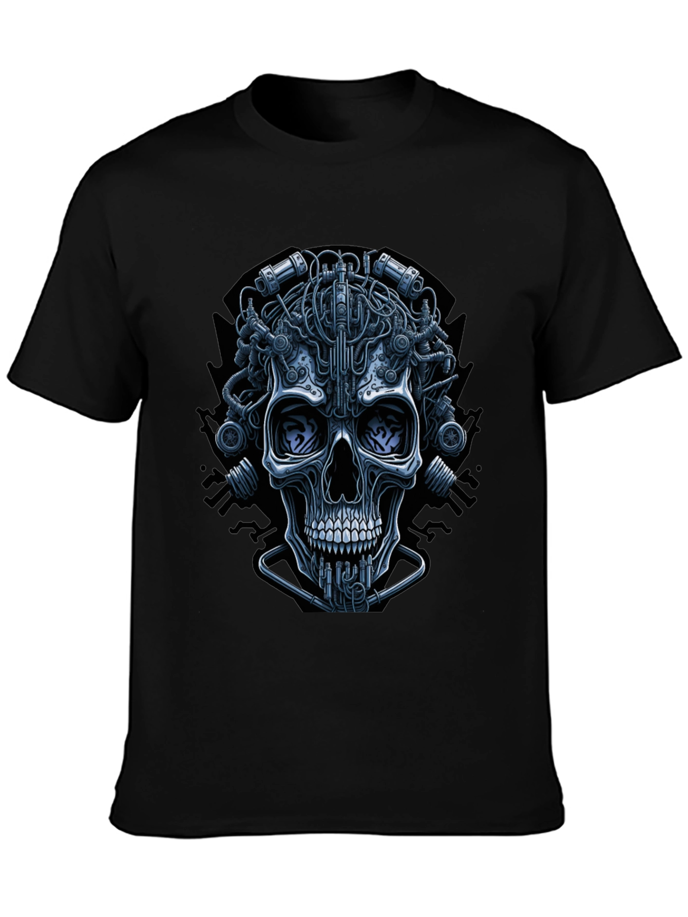 Cyberpunk Skull Graphic Tee - Edgy Streetwear