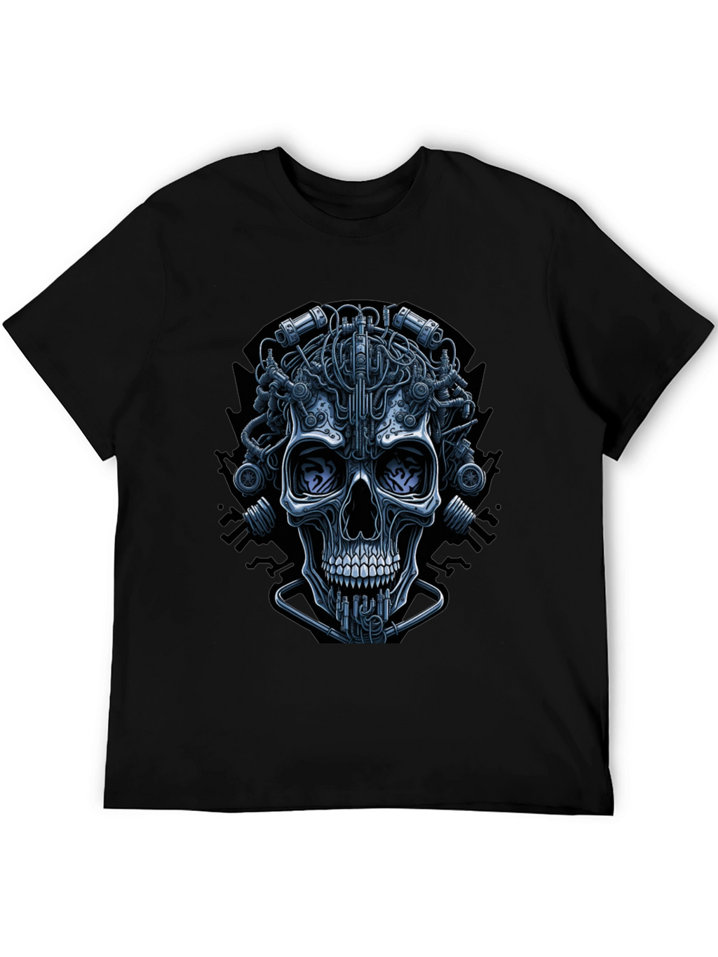 Cyberpunk Skull Graphic Tee - Edgy Streetwear