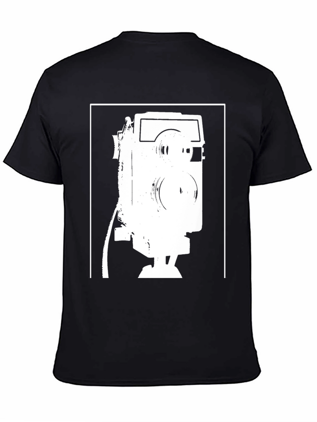 Retro Camera Graphic Tee - Black Cotton T-Shirt