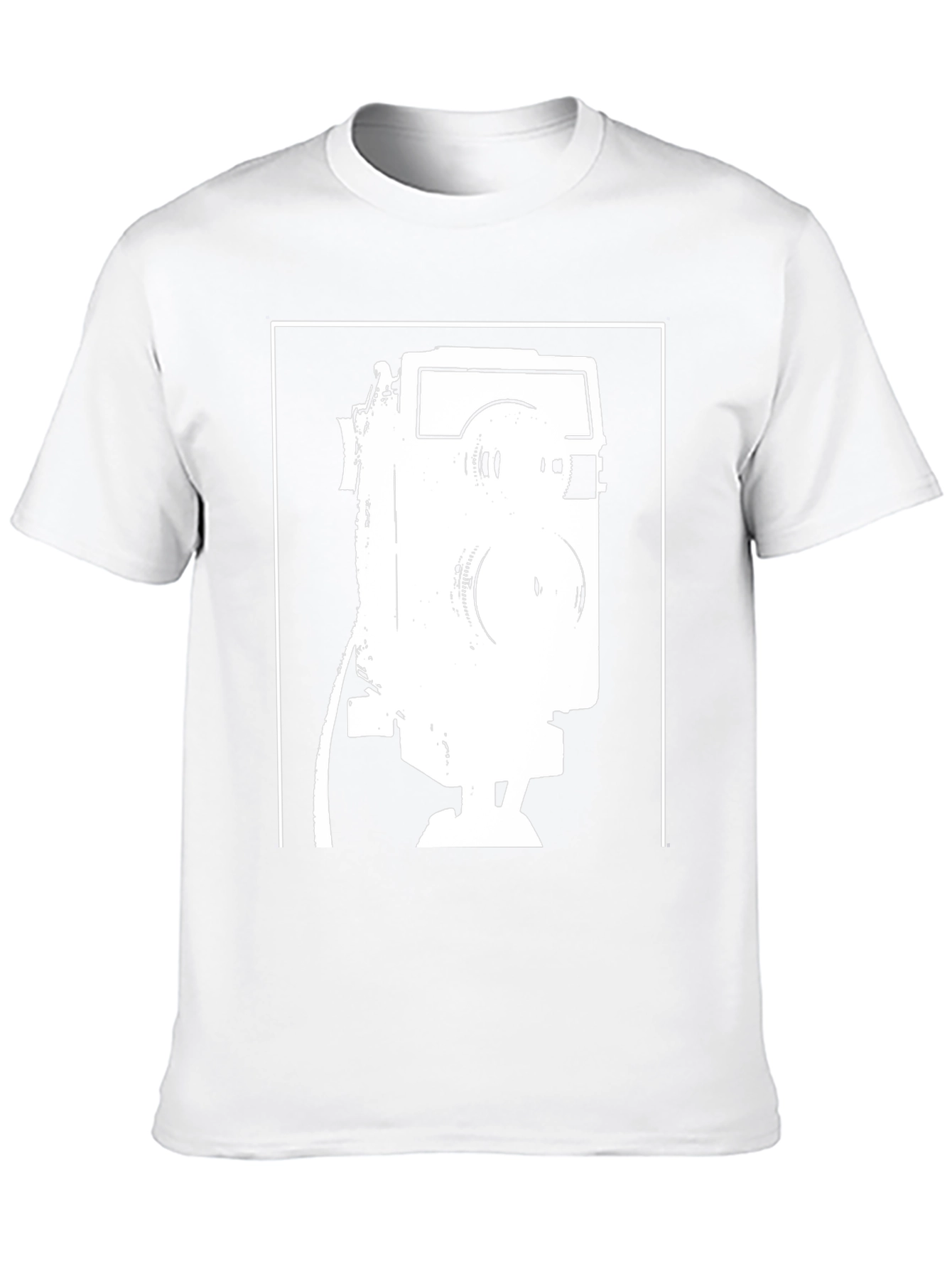 Retro Camera Graphic Tee - Black Cotton T-Shirt