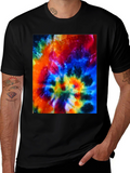 Psychedelic Tie-Dye Graphic Black T-Shirt