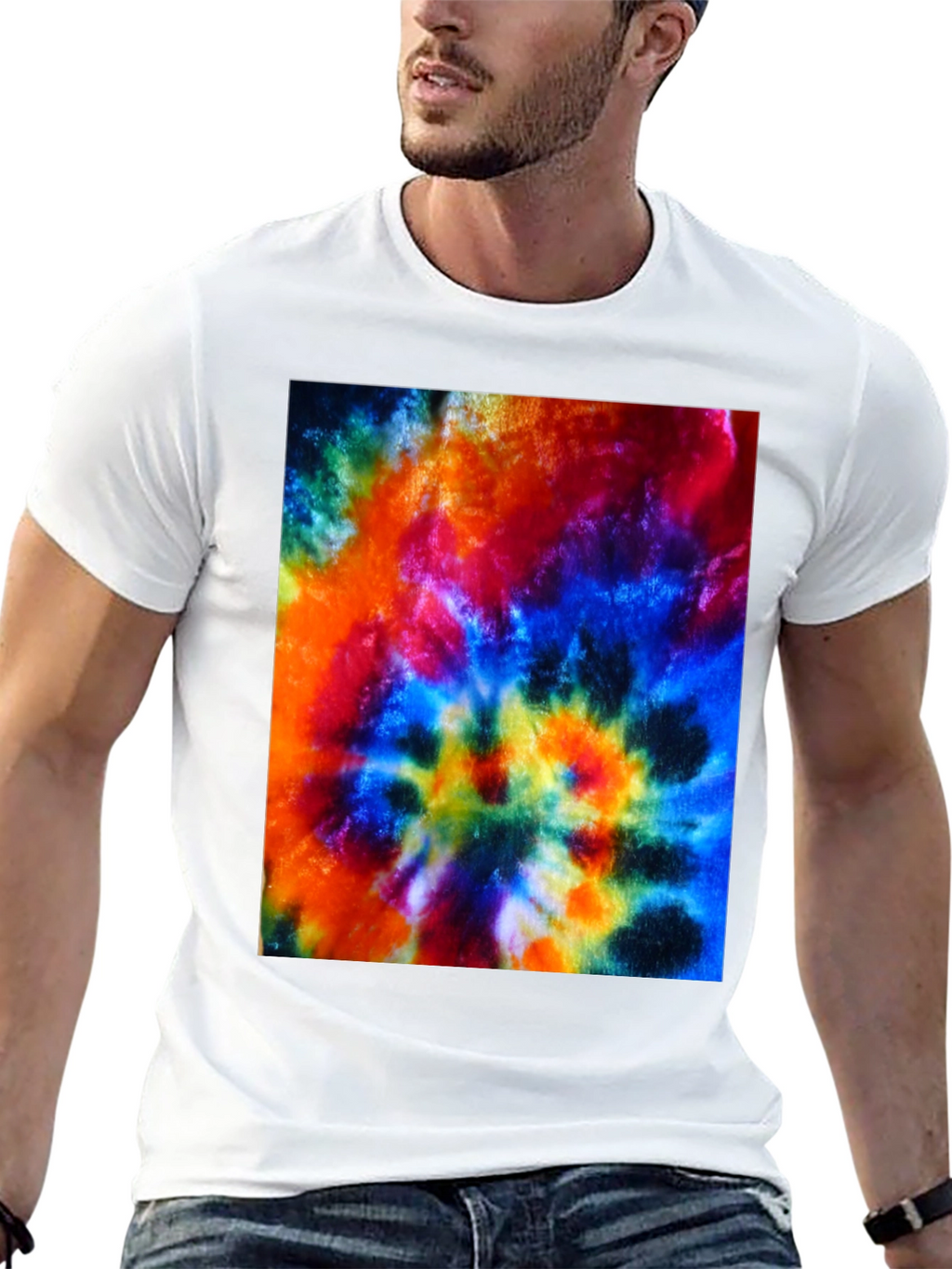 Psychedelic Tie-Dye Graphic Black T-Shirt