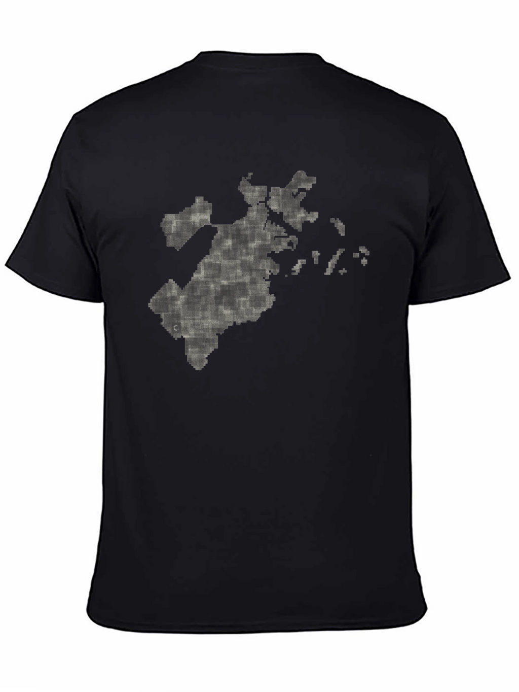 Pixelated Map Graphic Tee - Black Cotton Comfort