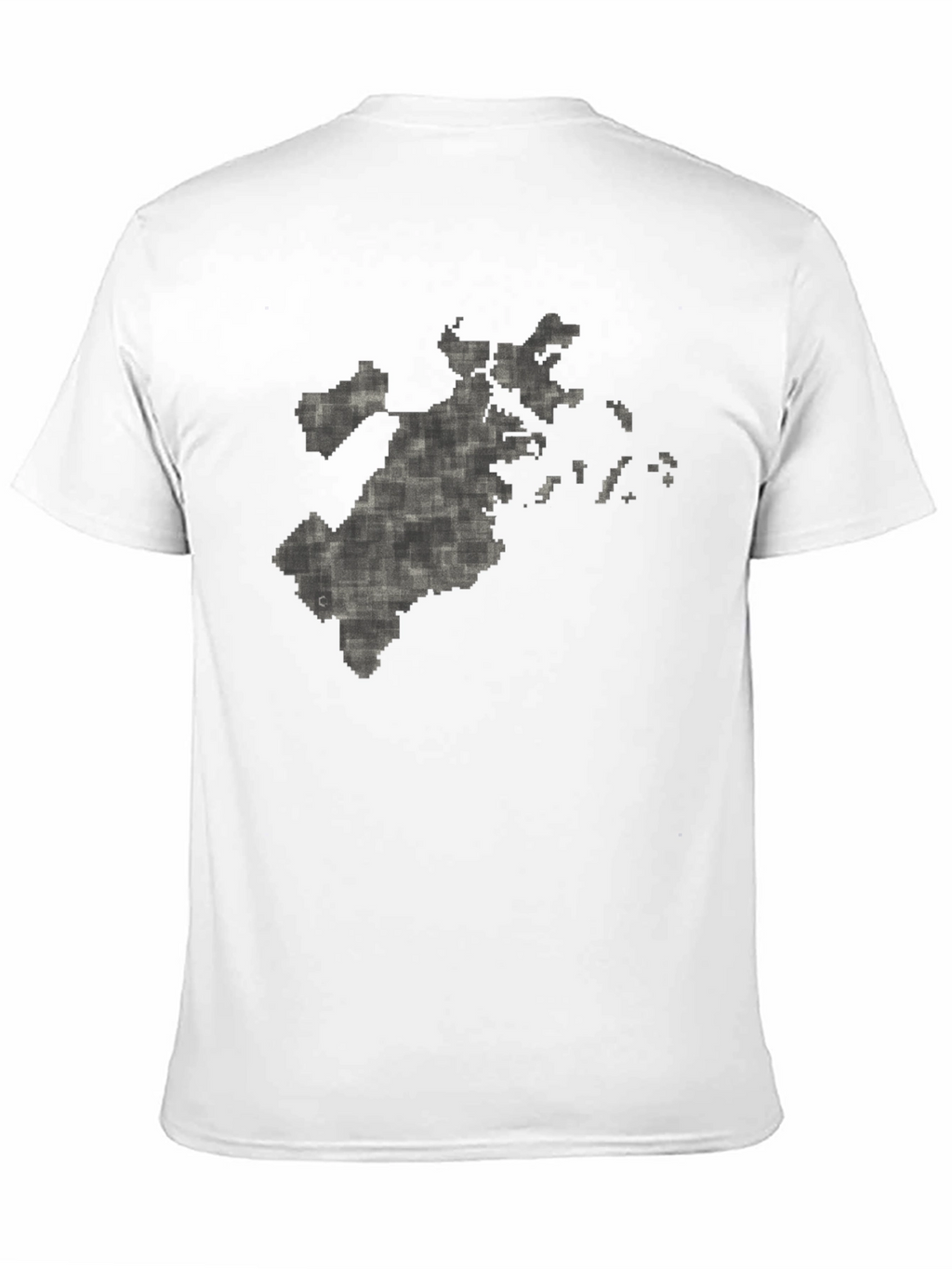 Pixelated Map Graphic Tee - Black Cotton Comfort