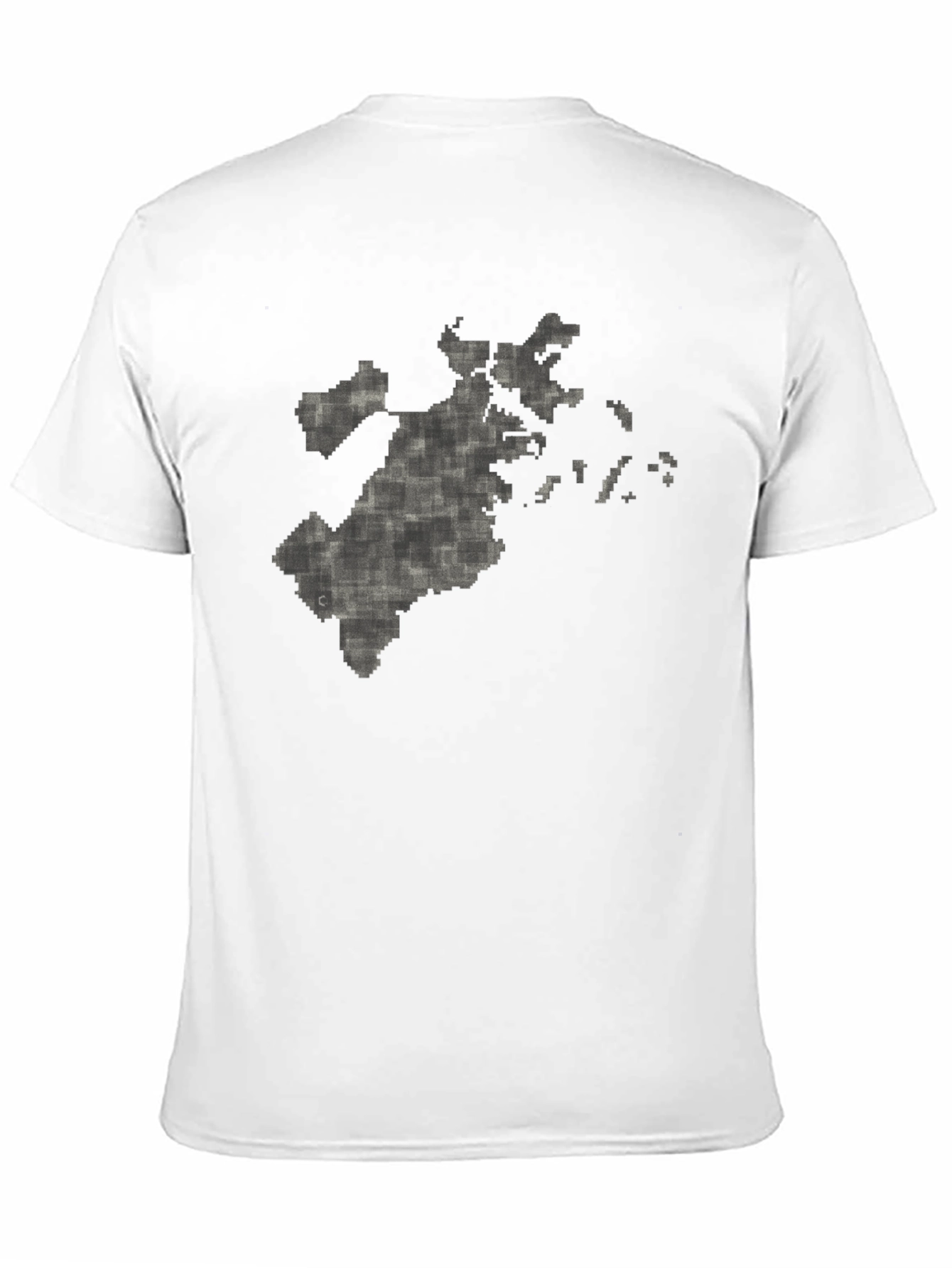 Pixelated Map Graphic Tee - Black Cotton Comfort