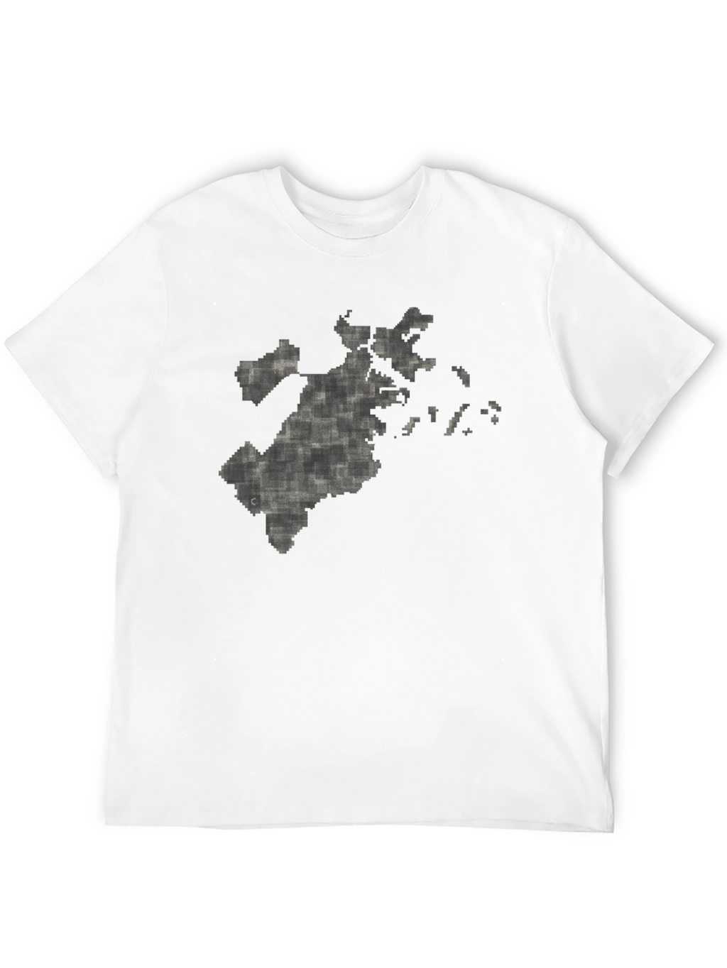 Pixelated Map Graphic Tee - Black Cotton Comfort