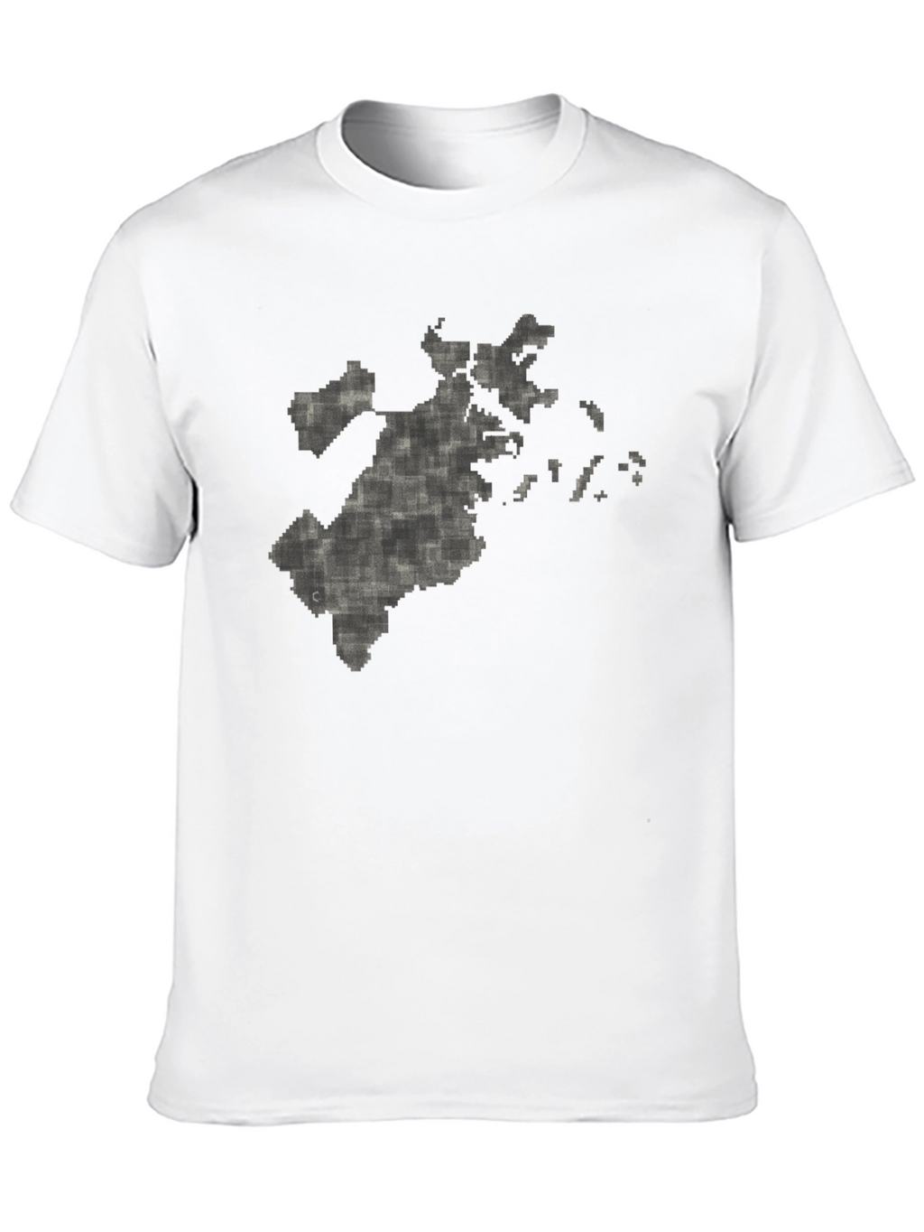 Pixelated Map Graphic Tee - Black Cotton Comfort