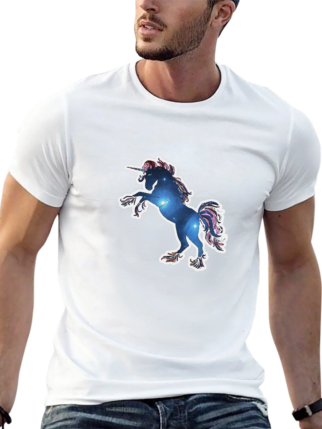 Unicorn Galaxy Graphic Tee - Black