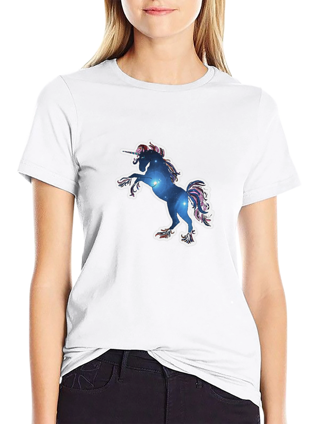 Unicorn Galaxy Graphic Tee - Black