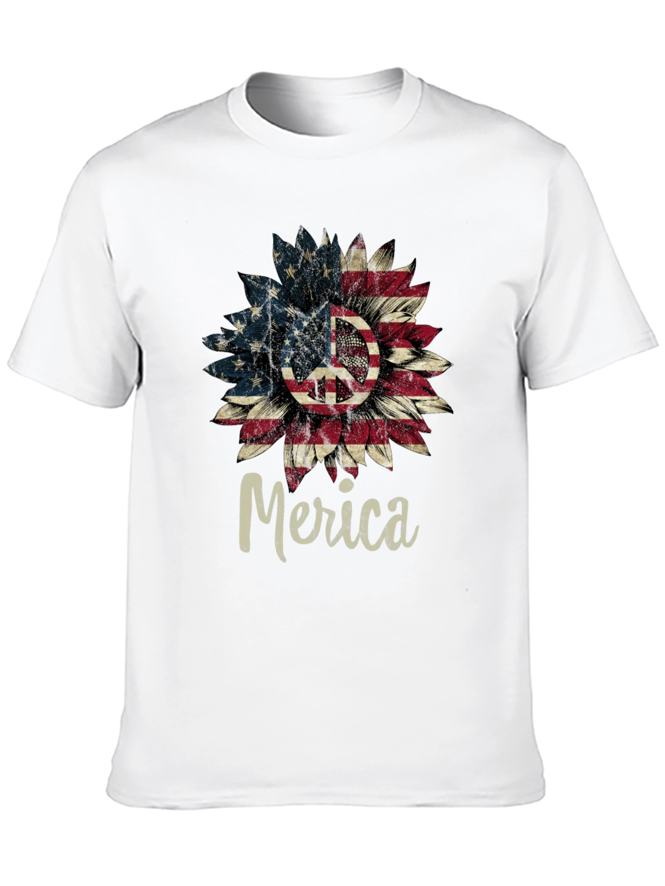 Patriotic Peace Sign Sunflower T-Shirt